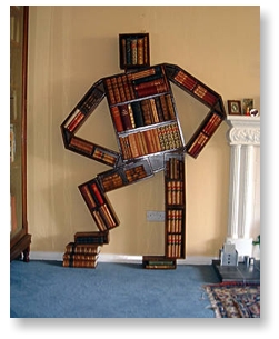 Bookshelf shaped like a man
