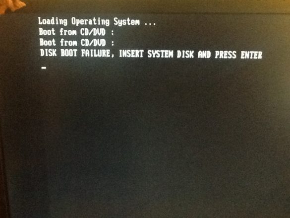 "Disk boot failure..."