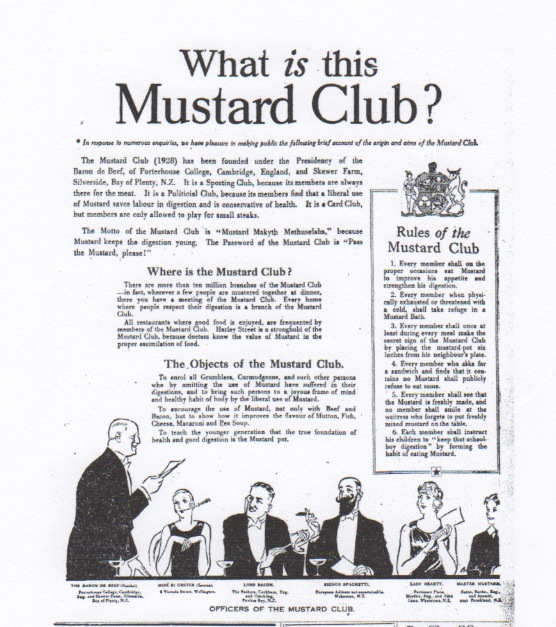 Rules of the Mustard Club