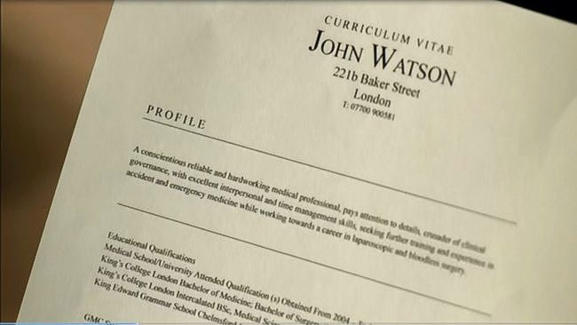 Dr. John Watson's CV - Out of Ambit