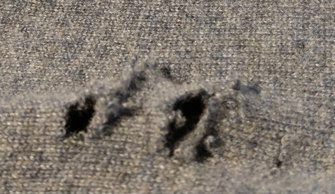 Cashmere. With holes in.