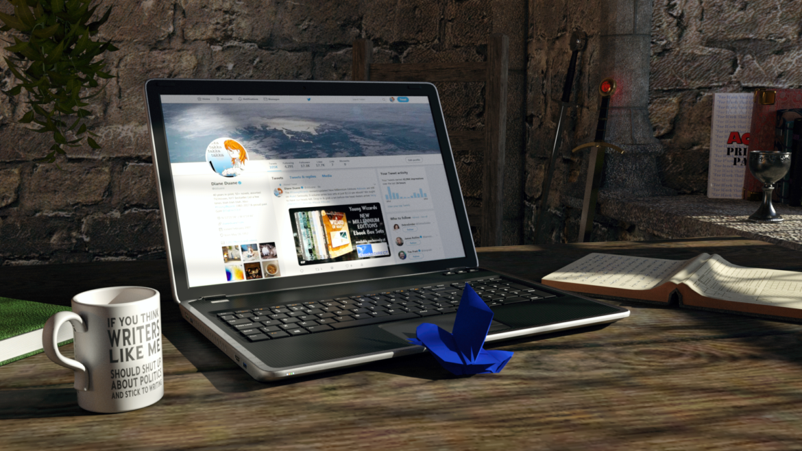 One of the writer's virtual workspaces