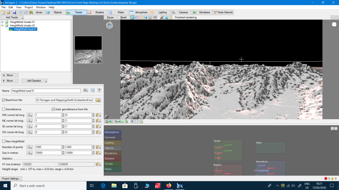A Terragen work screen