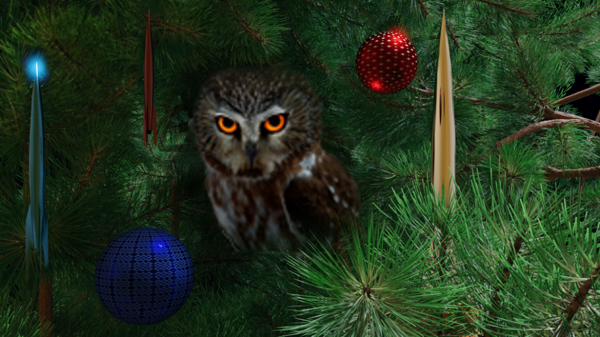 The Owl and some Hugo-shaped ornaments