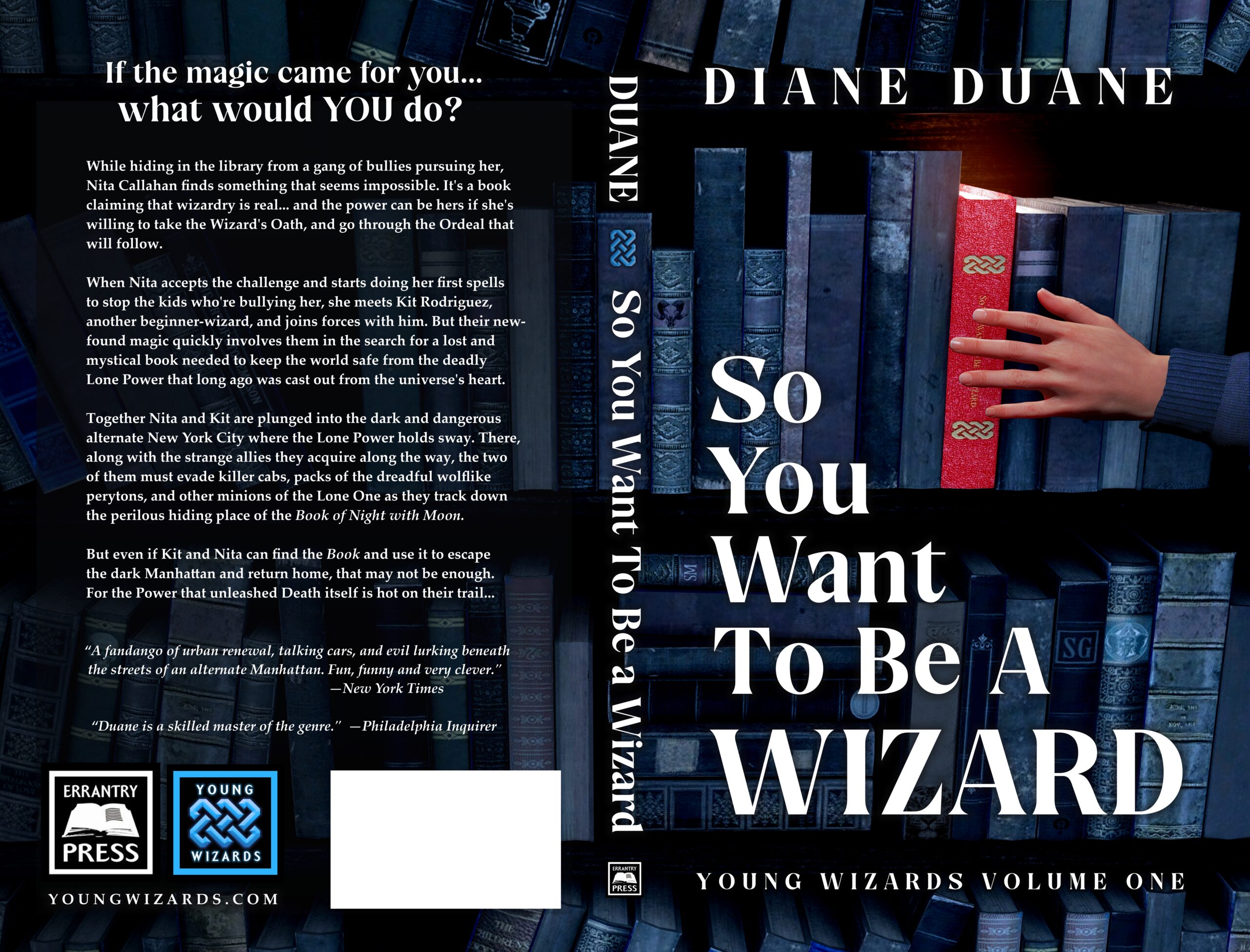 Cover for paperback international edition of SO YOU WANT TO BE A WIZARD