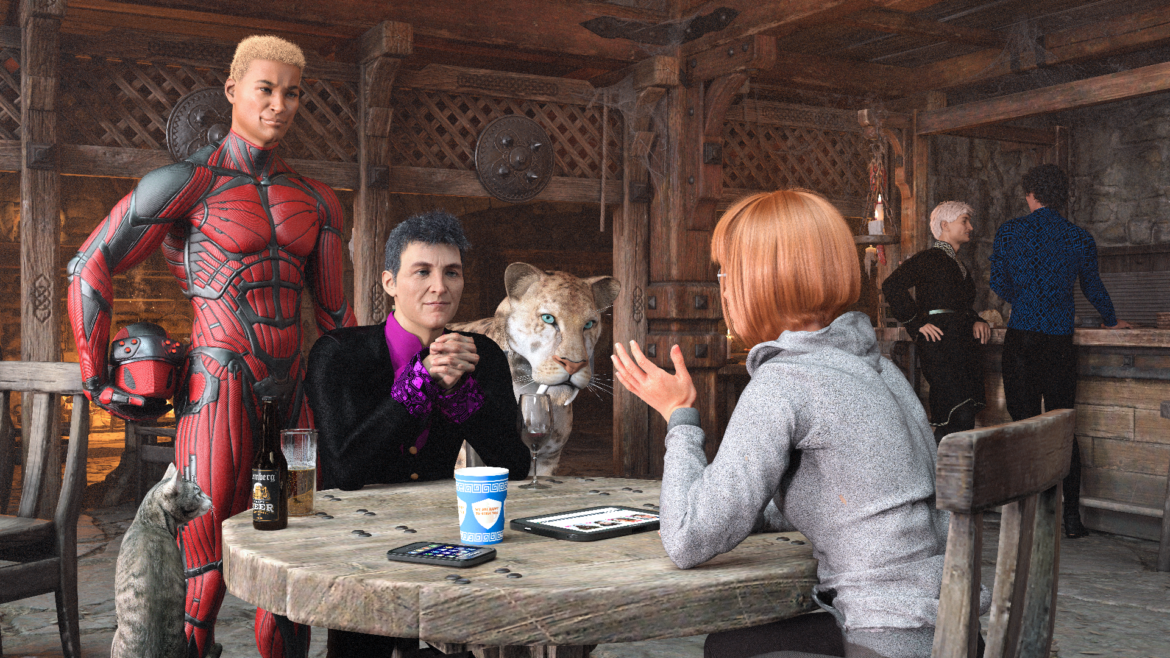 A story meeting at the Stuck Pig