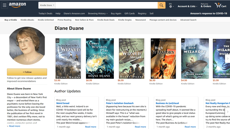 Amazon's Diane Duane page